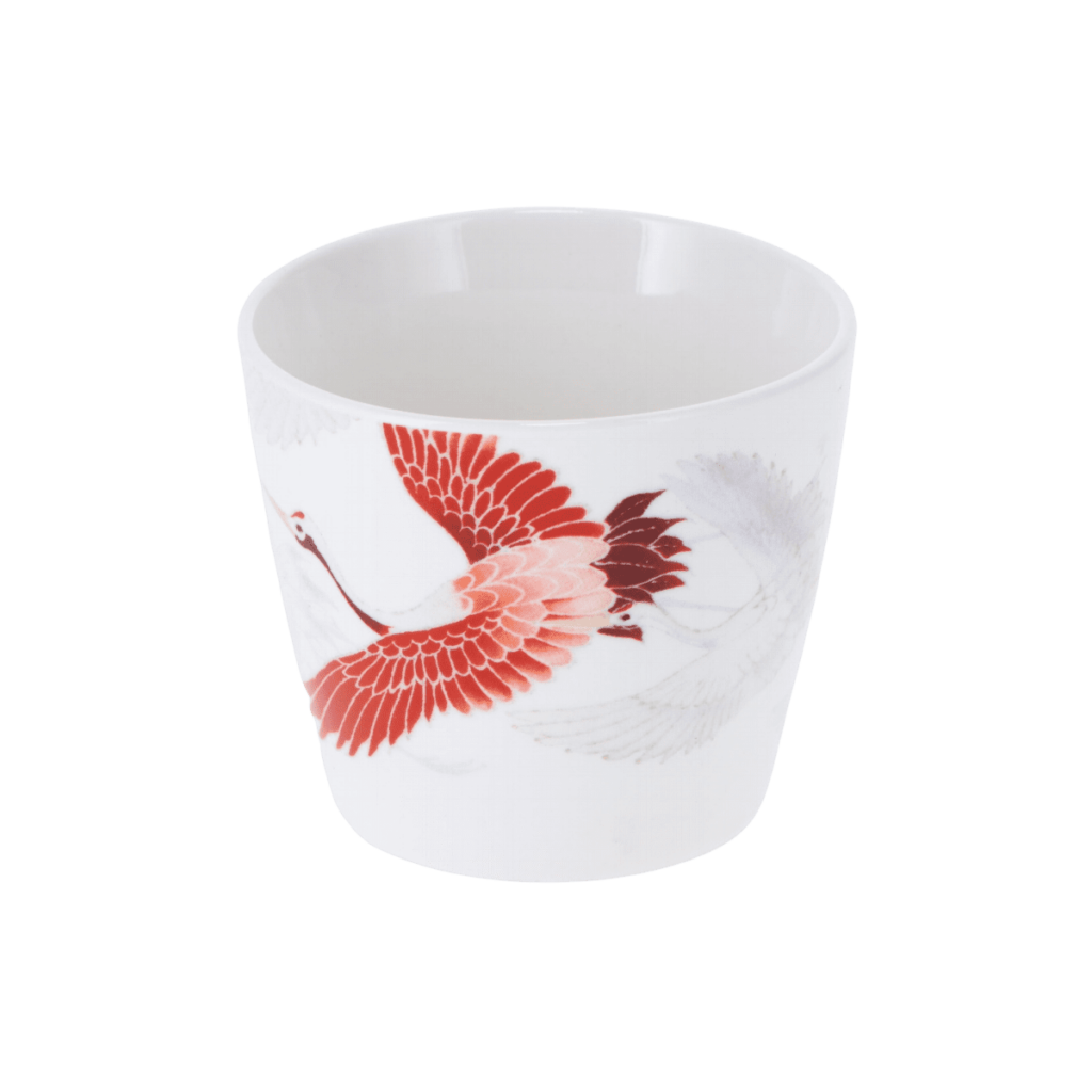 Tasse ornée de grues