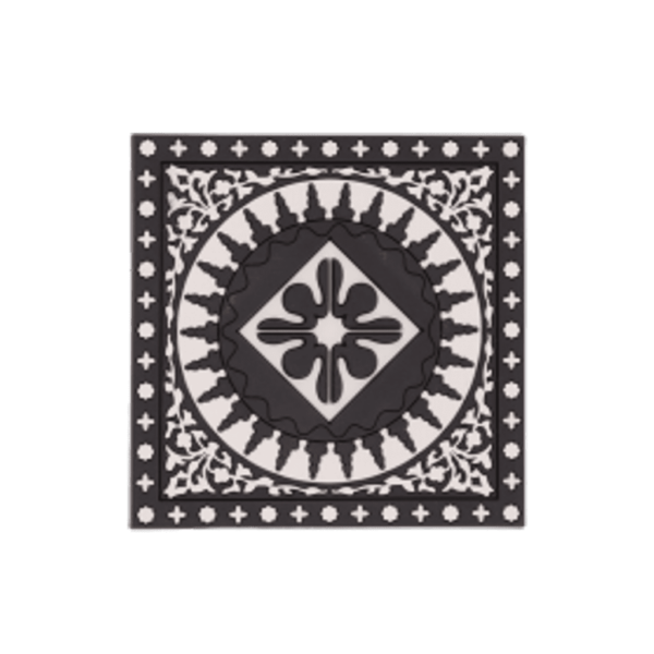 Dessous de tasse blanc noir