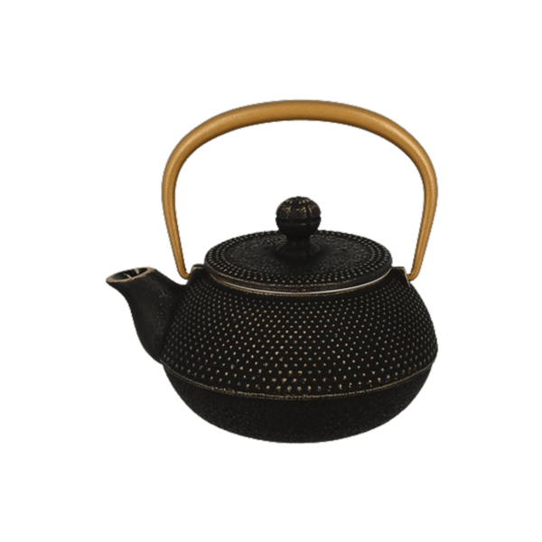 Théière en fonte japonaise noire et or 35cl