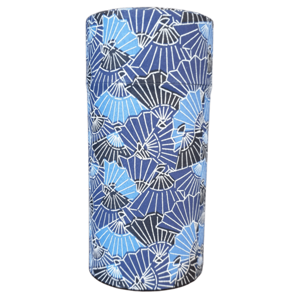 Boîtes à thé washi éventails bleus