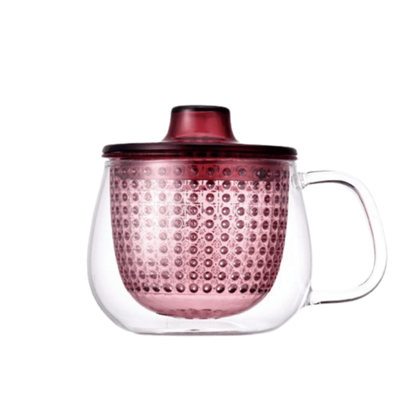 Mug en verre et son infuseur rouge