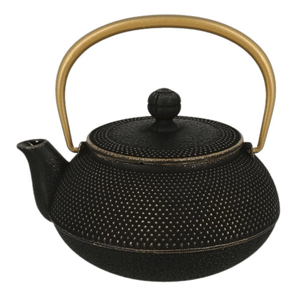 Théière en fonte japonaise noire et or 60cl