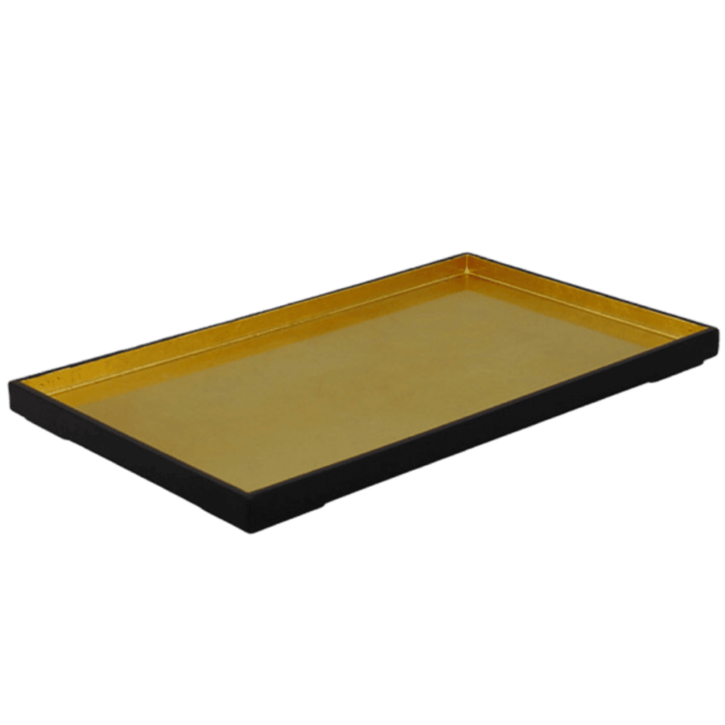 Plateau laqué feuille d'or