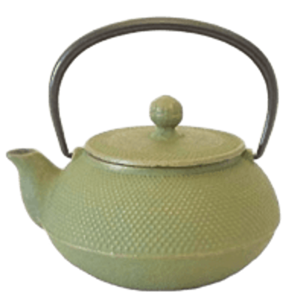 Théière en fonte japonaise verte et picots or 65cl