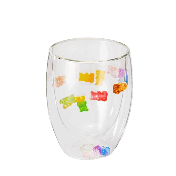 Tasse double paroi oursons multicolores